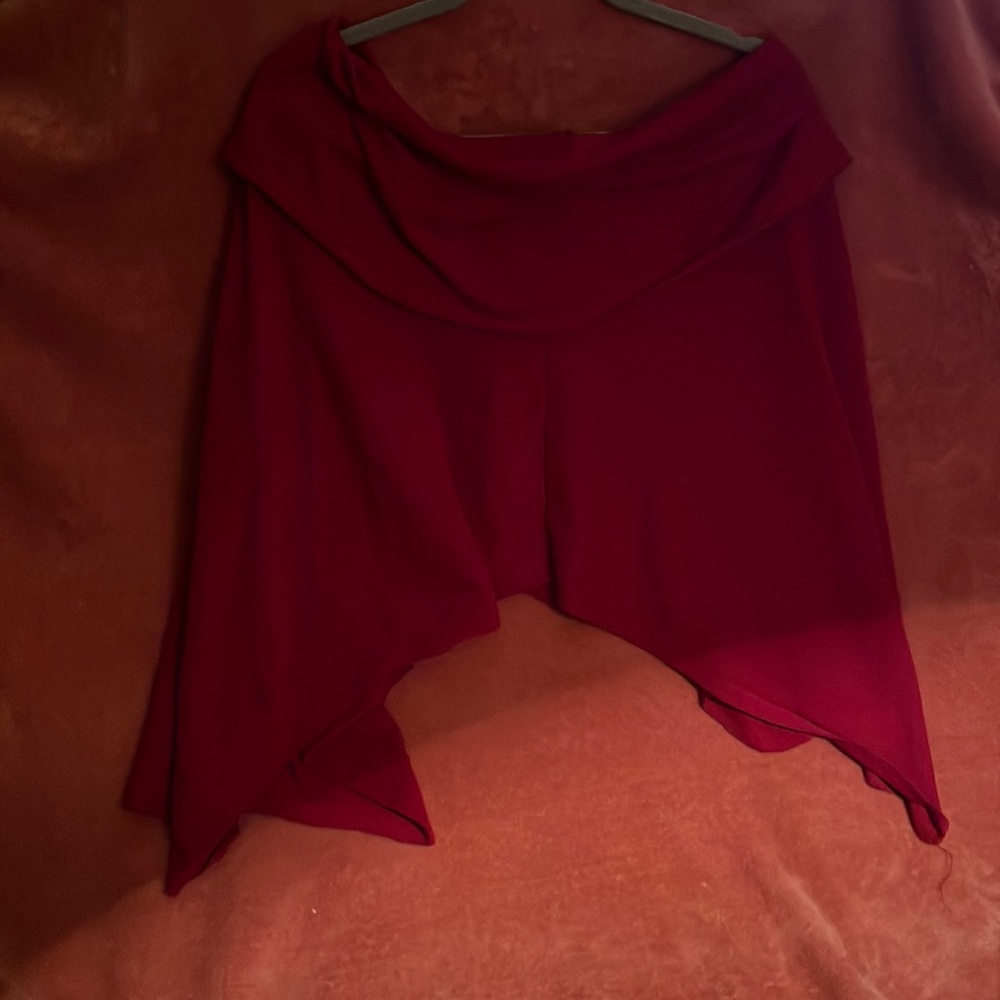 Red Shawl Tunic Top